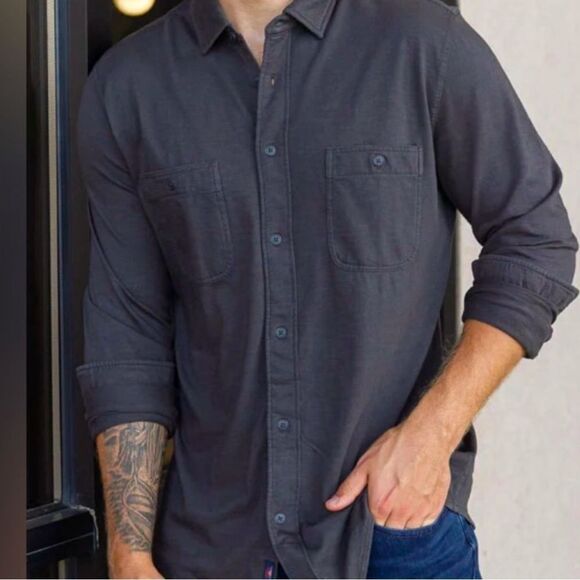 Faherty Seasons knit Men's Charcoal Gray shirt size XXLT NWT - Picture 1 of 9